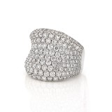 4.17 Cts. 18K White Gold Curved Ladies Diamond Right Hand Ring